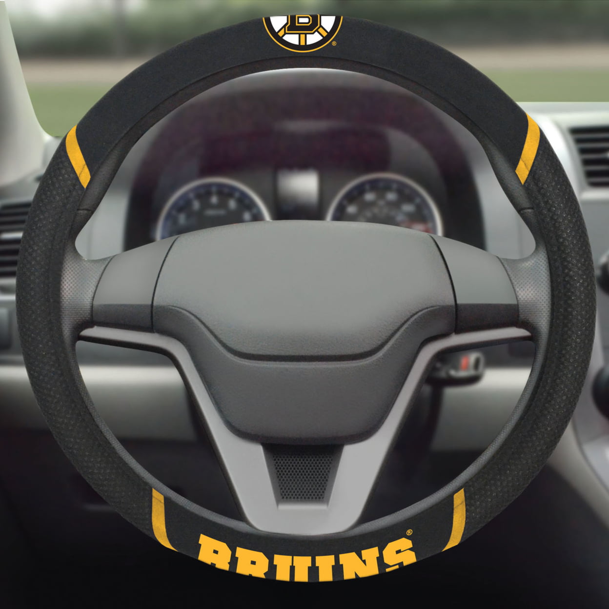 Versatile Fanmats 14842 Boston Bruins Embroidered Steering Wheel Cover