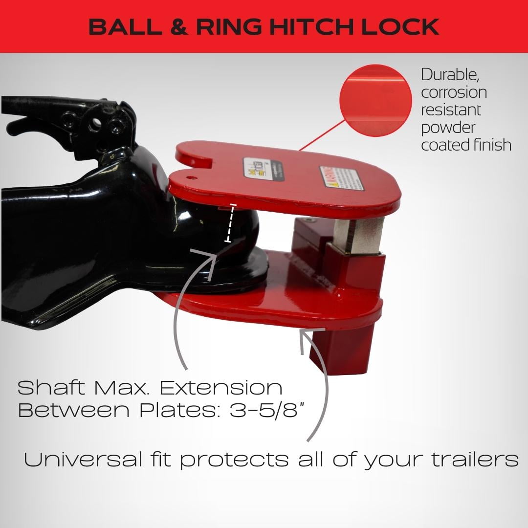 Classic Equipment Lock Co.:  Ball and Ring Hitch Lock-Keyed: Universal Trailer Hitch Lock