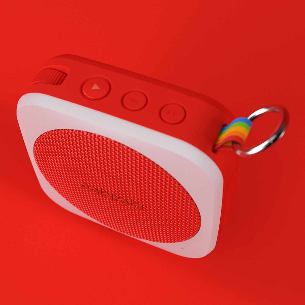 Classic Polaroid P1 Portable Bluetooth Speaker with Carabiner (Red & White)