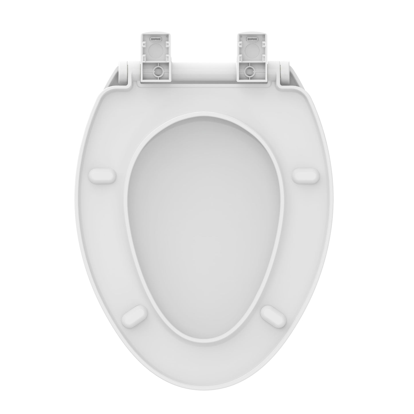 Versatile Mainstays Elongated Plastic Toilet Seat with Soft Close and Easy off in Daisy White