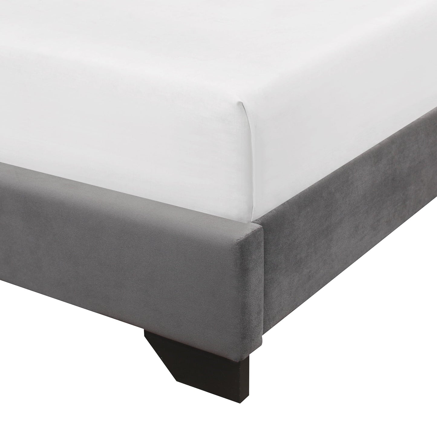 Classic Edie Upholstered Queen Horizonal Tuft Platform Bed, Charcoal