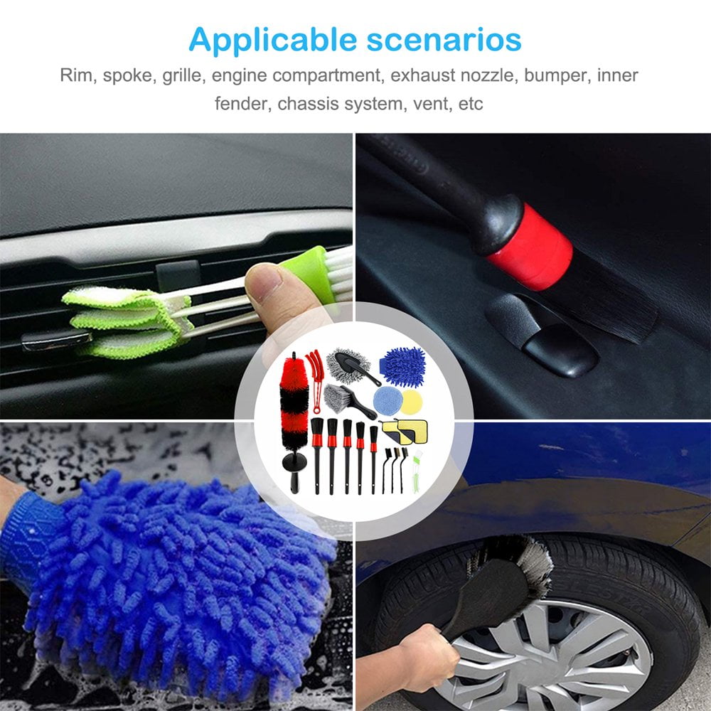 Classic Dsseng 18pcs Car Wash Cleaning Tools Kit Car Detailing Set Car Wash Kit Interior and Exterior with Car Detail Brushes  Tire Brush  Towels