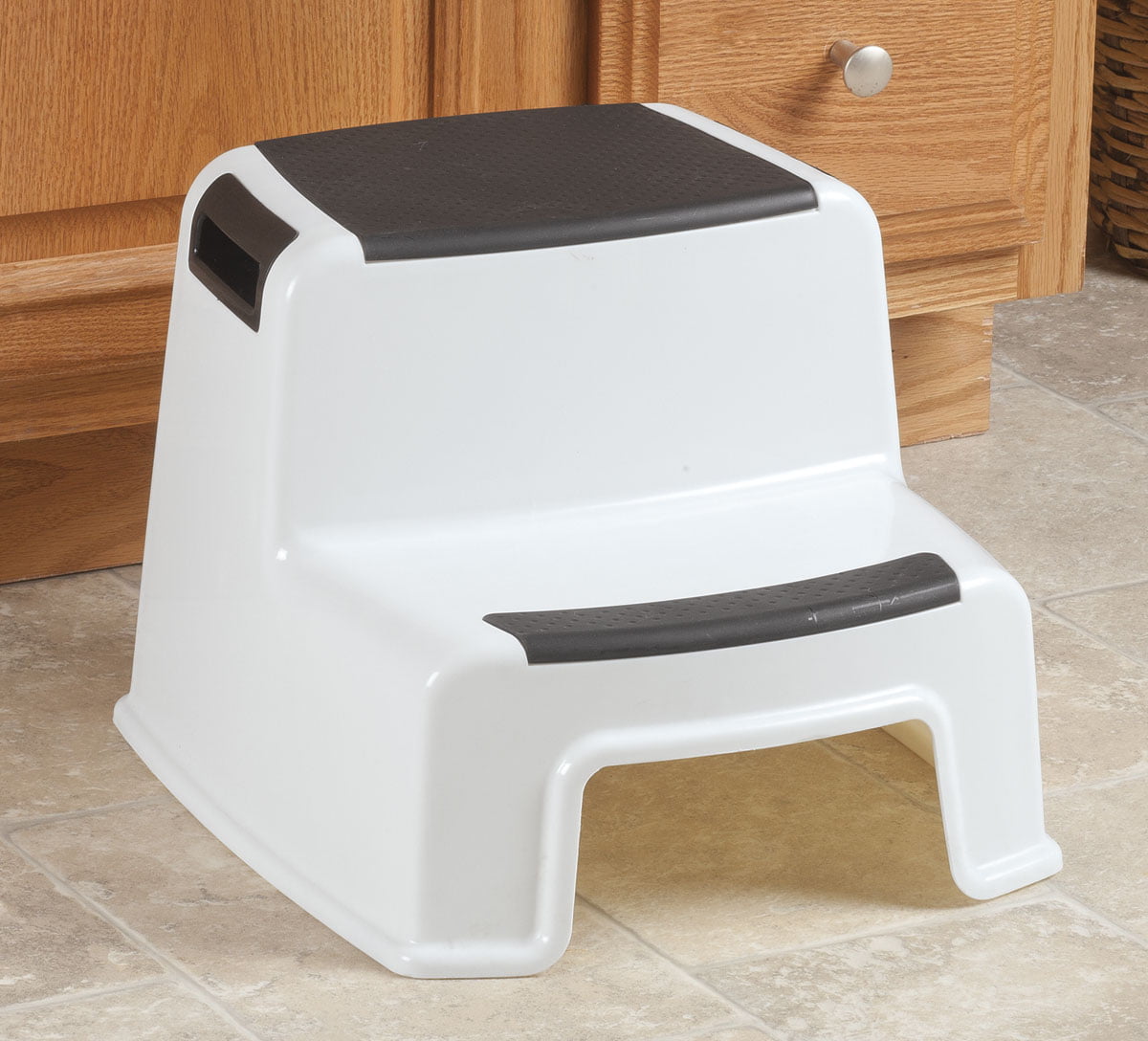 Versatile Two-Tier Portable Stepping Stool - Safe and Easy 2-Step Design | Textured Surfaces, Sturdy, and 280 lbs Capacity | Built-in Handles | Indoor and Outdoor Use | 13 1/2" x 12" x 10 1/4, by LivingSURE