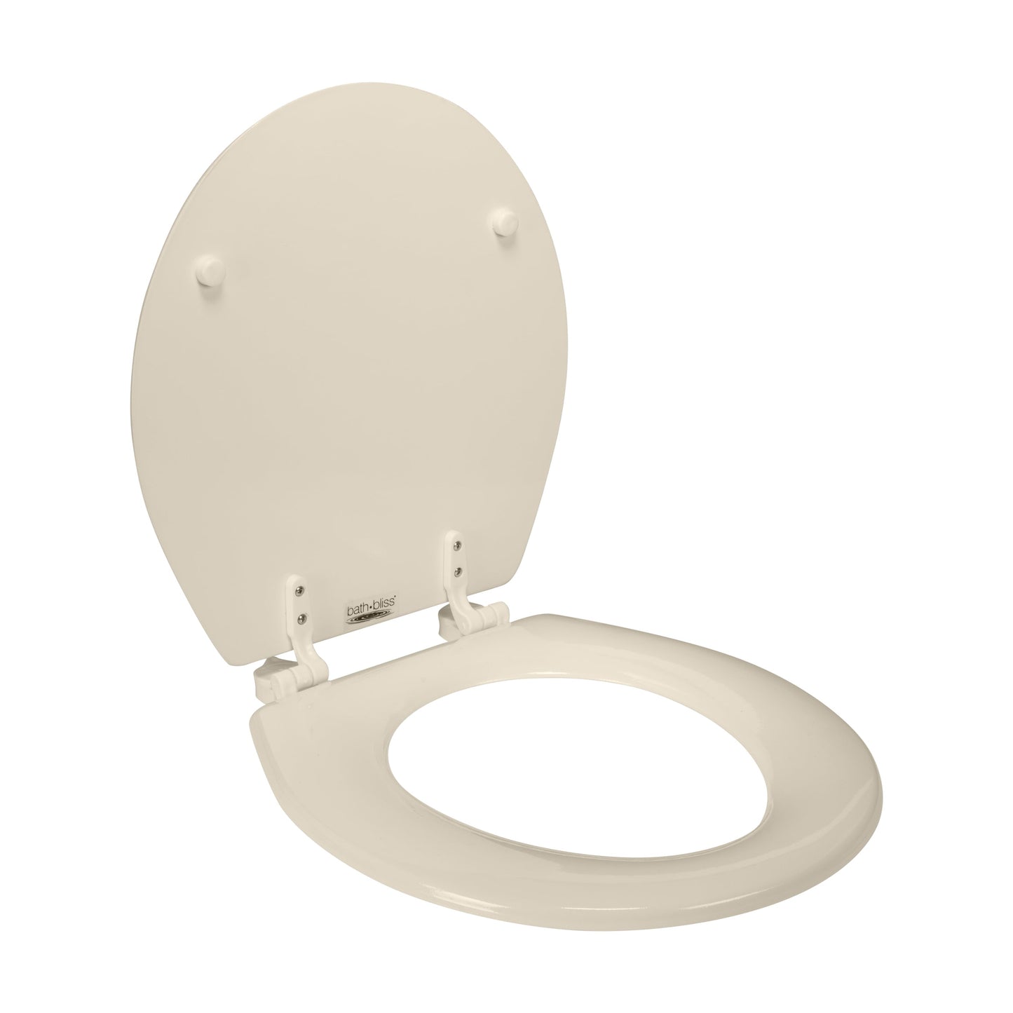 Classic Bath Bliss Beveled Wood Standard Round Toilet Seat in Beige