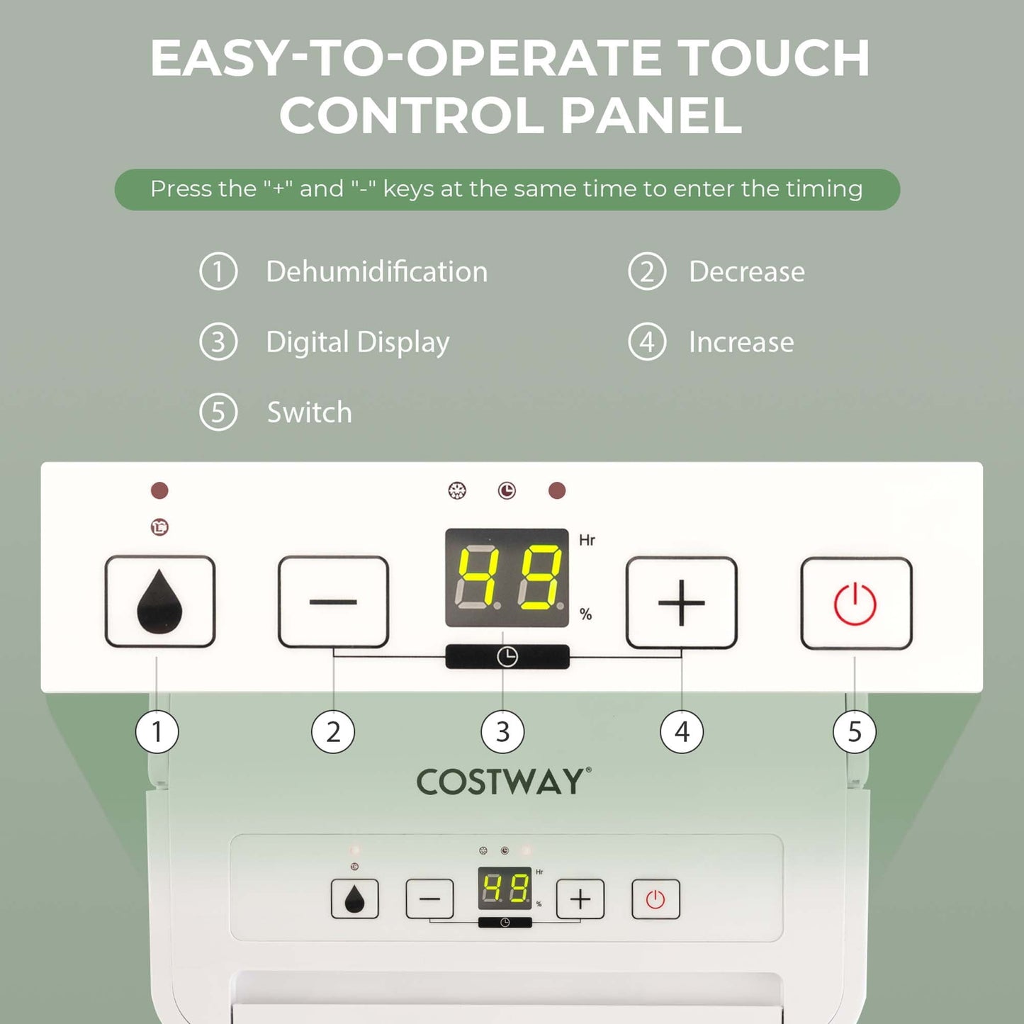 Classic Costway 32 Pint Dehumidifier 2000 Sq. Ft Portable with 3 Modes & 24H Timer Home Basement