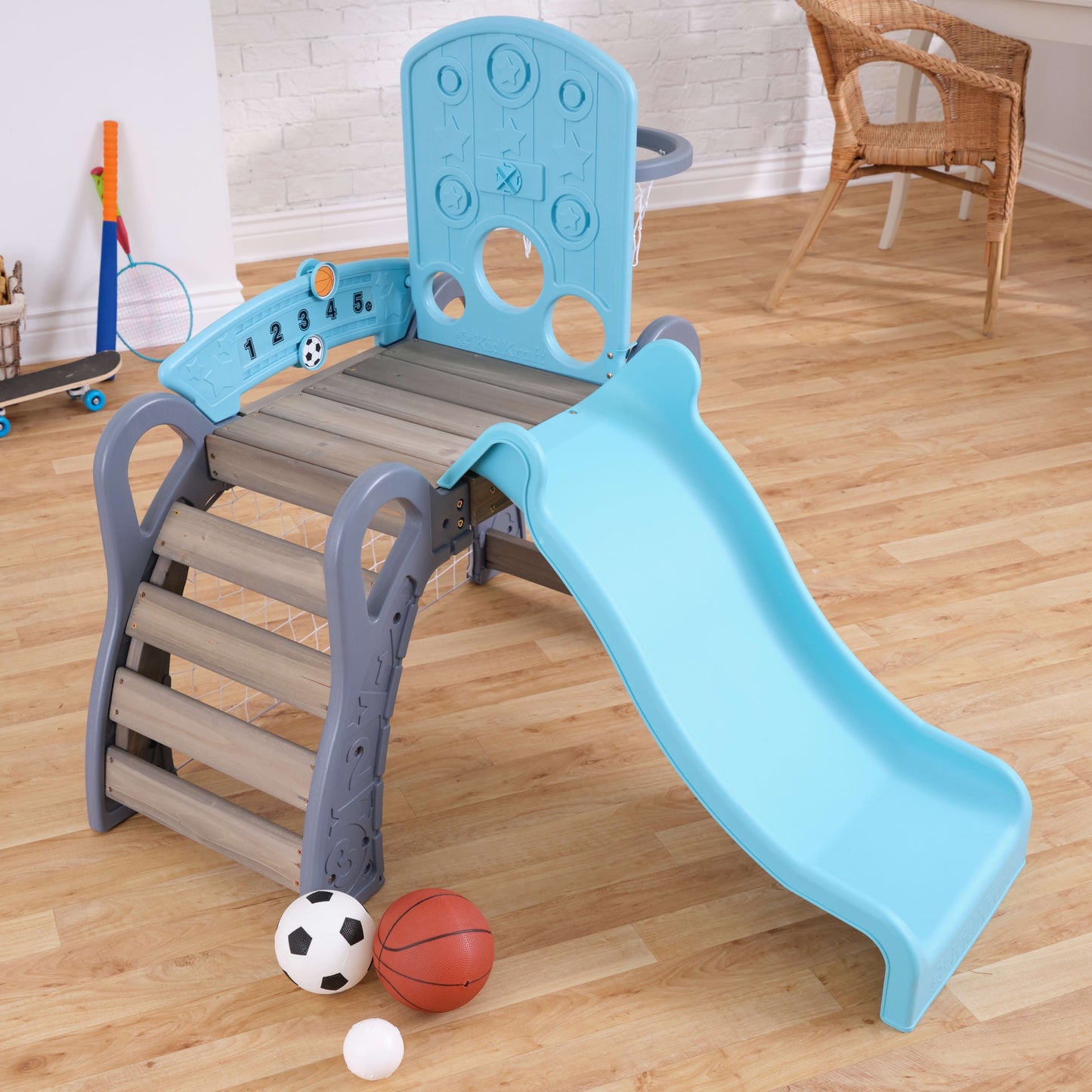 Classic KidKraft 5-in-1 Toddler Sports Climber: Soccer, Basketball & Baseball