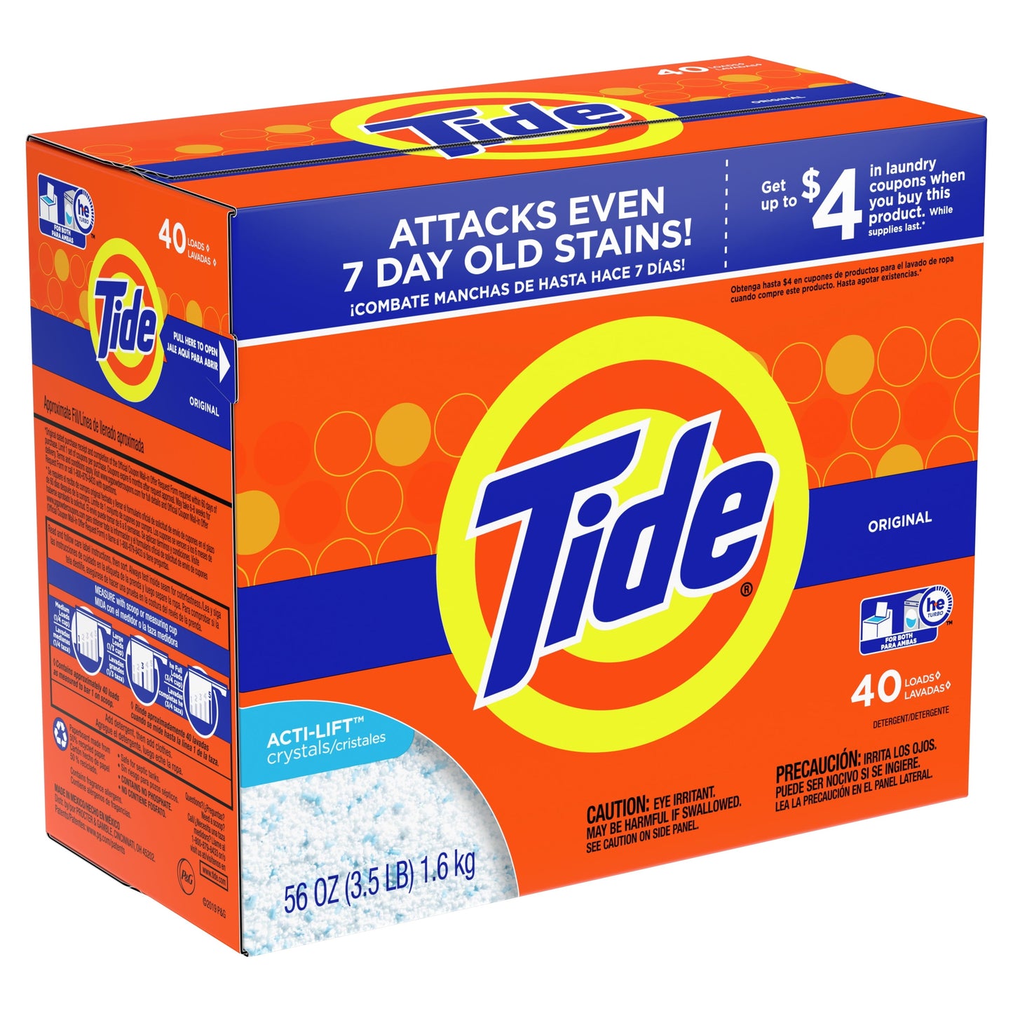 Classic Tide Original Scent, 40 Loads Powder Laundry Detergent, 56 oz