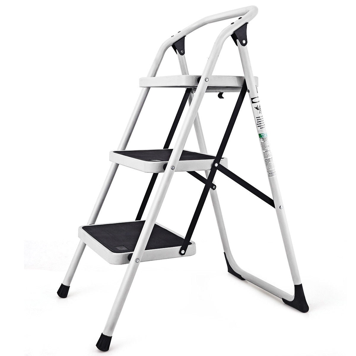 Classic Costway 3 Step Lightweight Ladder HD Platform Foldable Stool 330 LB Cap. Saving Space