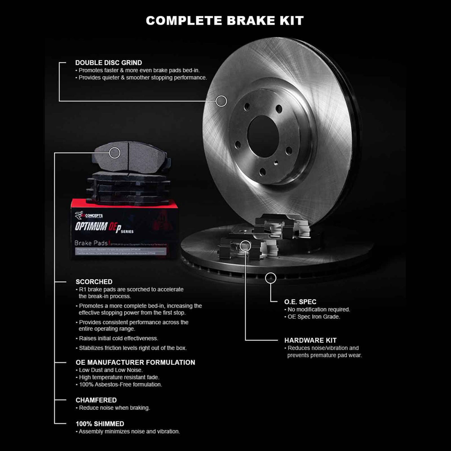 Classic R1 Concepts Front Brakes and Rotors Kit