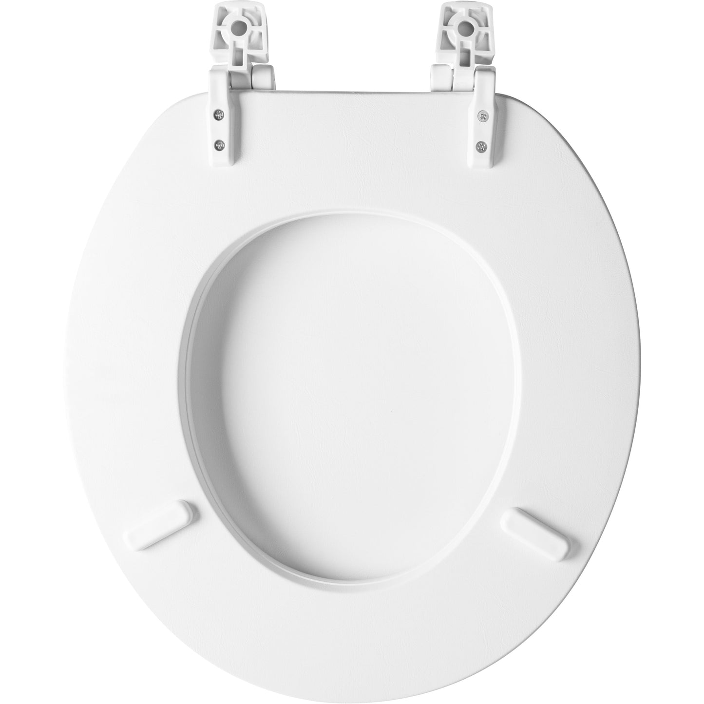 Classic Mayfair Round Soft Toilet Seat in White with Solid Plastic Core with Top-Tite Hinge