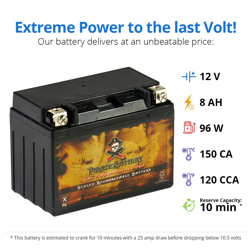 Versatile Pirate Battery YTX9-BS Sealed Agm 12V 135Cca Motorcycle Battery For Honda 650Cc Xr650L 2006