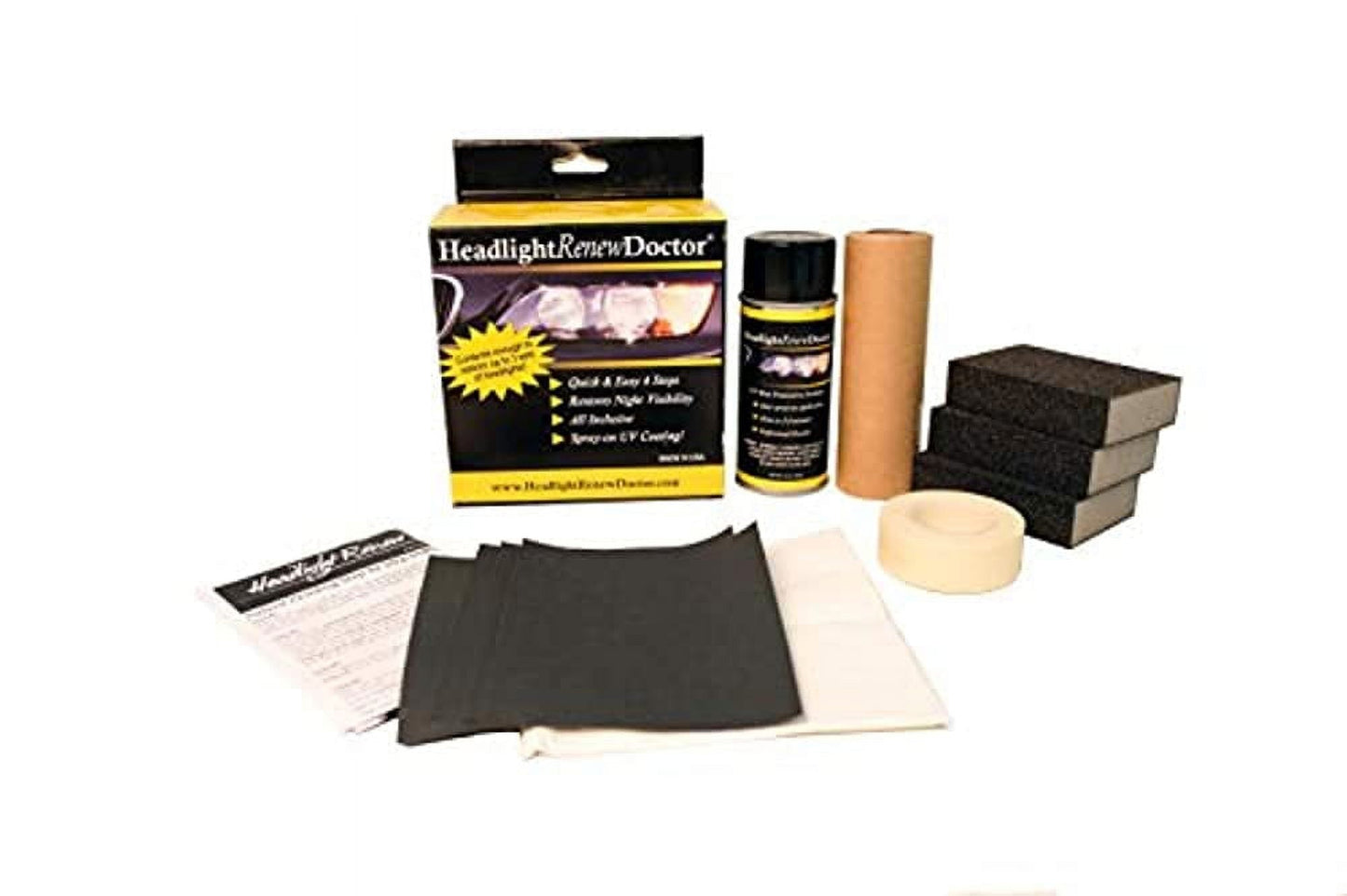 Versatile Headlight Renew Doctor  Restoration DIY 3 Application Kit