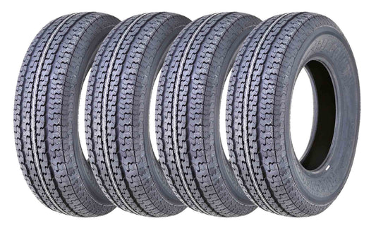 Classic Set 4 Premium FREE COUNTRY Trailer Tire ST215/75R14 8PR Load Range D w/Featured Scuff Guard