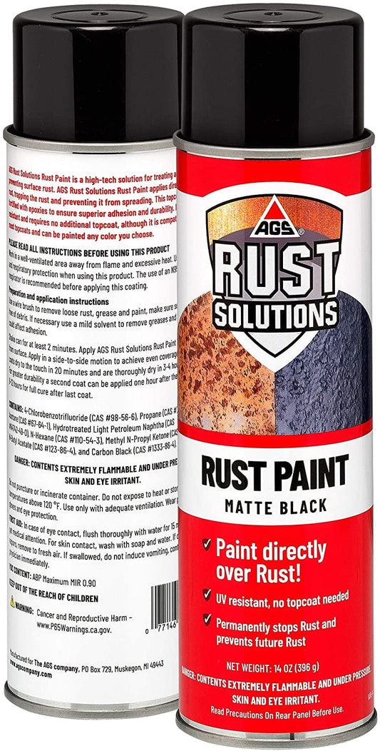 Classic AGS Rust Solutions Matte Black Rust Paint - 14 oz Aerosol