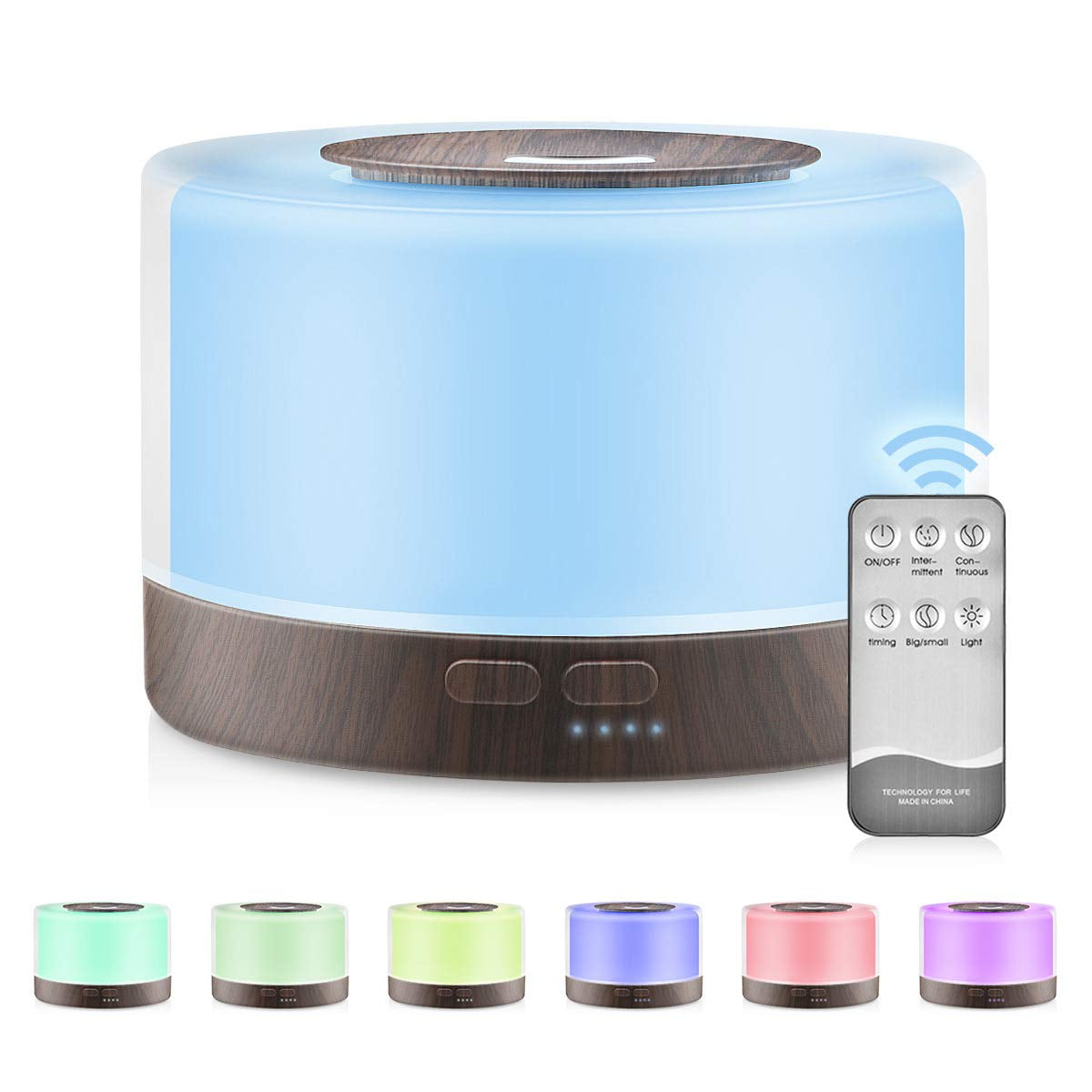 Classic Aromatherapy Essential Oil Diffuser for Room: 500ml Aroma Air Humidifier Remote Control for Home Large & Small Rooms - Ultrasonic Cool Mist Diffusers Oils Vaporizer with Light & Timer Bedroom Office