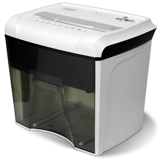 Versatile Aurora AU1285MD Compact Desktop-Style High Security 12-Sheet Micro-Cut Paper and CD/Credit Card/Junk Mail Pullout Basket Shredder, White/Black