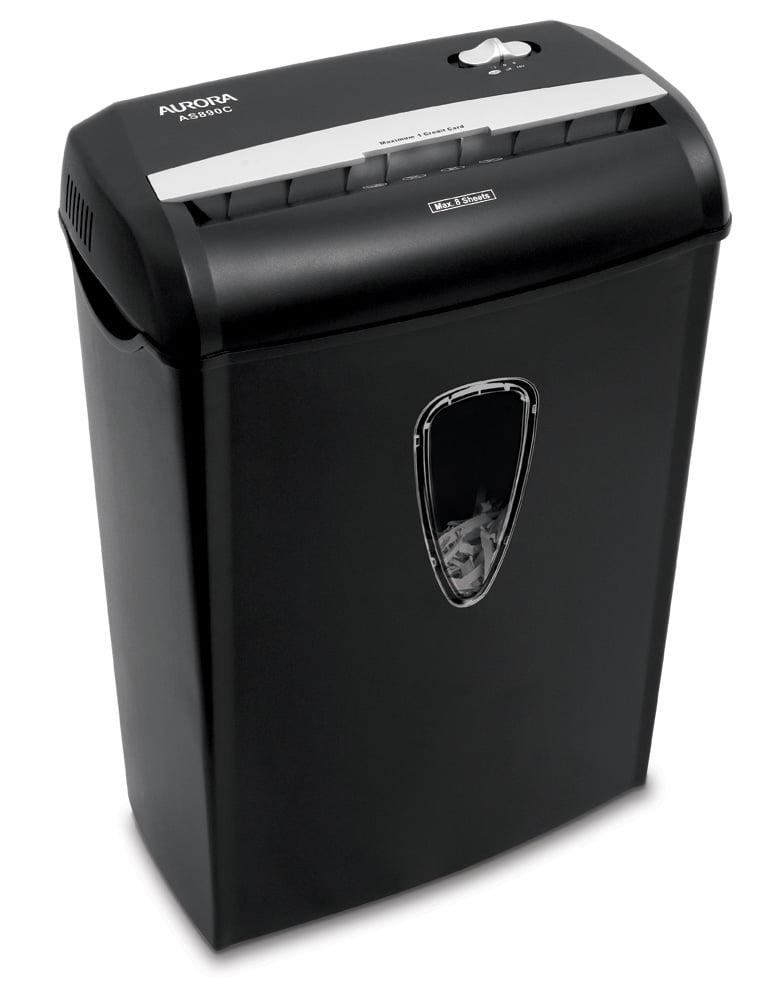 Versatile Aurora GB 8-Sheet Cross-Cut Paper Shredder, Black