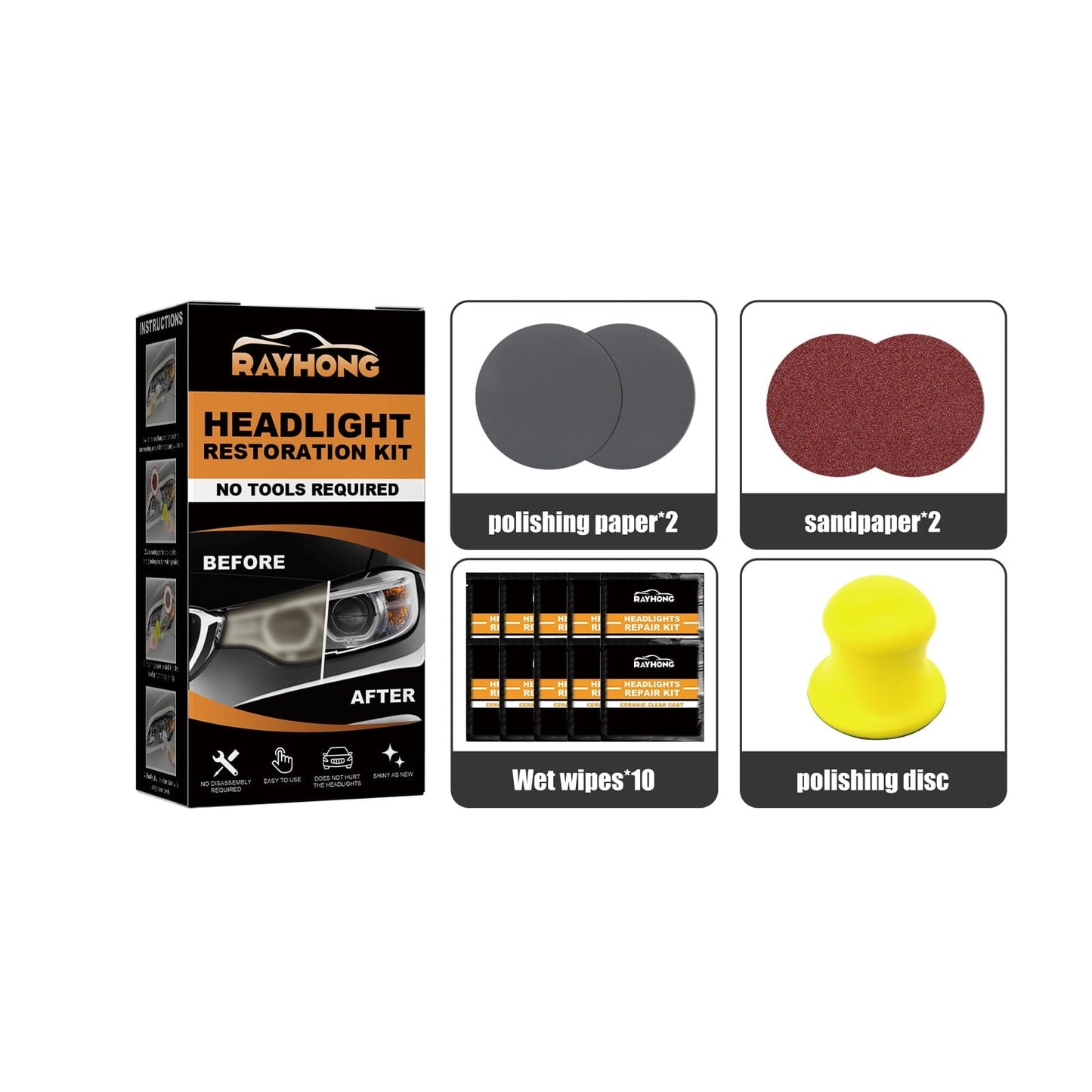 Classic Automotive ceramic headlight repair kit, headlight lampshade repair, scratches, yellowing, polishing, renovation, brightening