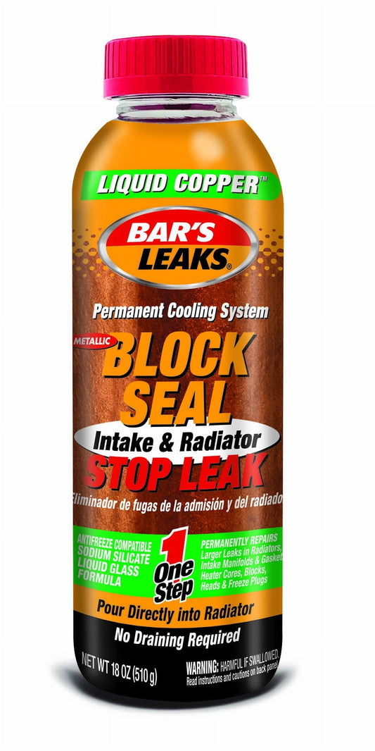 Versatile Bar's Leaks Block Seal Liquid Copper Intake & Radiator Stop Leak, 18 oz