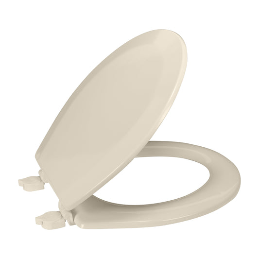 Classic Bath Bliss Beveled Wood Standard Round Toilet Seat in Beige