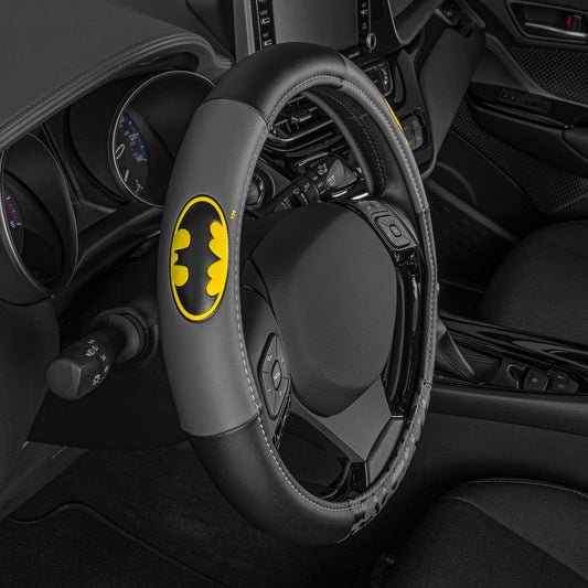 Classic Batman Car Steering Wheel Cover - Universal Fit Steering Wheel Cover with Officially Licensed Warner Brothers Graphics, Great Automotive Accessory Gift Idea for Fans