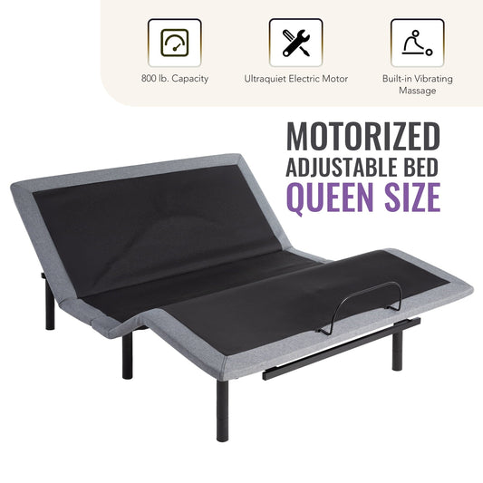 Versatile Bestco Motorized Queen Size Bed Frame with Remote Control, USB Ports and Massage