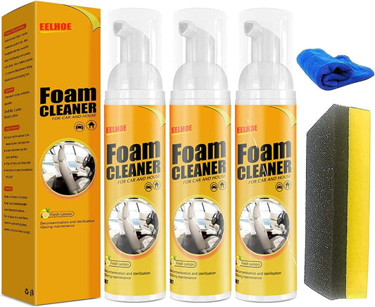 Versatile Car Magic Foam Cleaner, Foam Cleaner for Car, Foam Cleaner All Purpose, Neat Freakz Multi-Purpose Foam Cleaner, Powerful Stain Removal Kit (100ml, 3pcs)