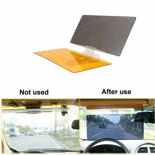 Classic Car Visor, Day and Night Anti-Glare Visor, 2 in 1 Automobile Sun Anti-UV Block Visor, Non Glare Anti-Dazzle Sunshade Mirror Goggles Shield