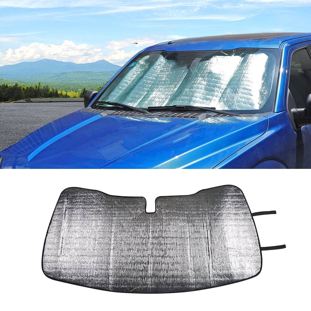 Versatile CheroCar Car Sun Shade Windshield Foldable Sunshade Visor Cover for Ford F150 2015-2020, Silver