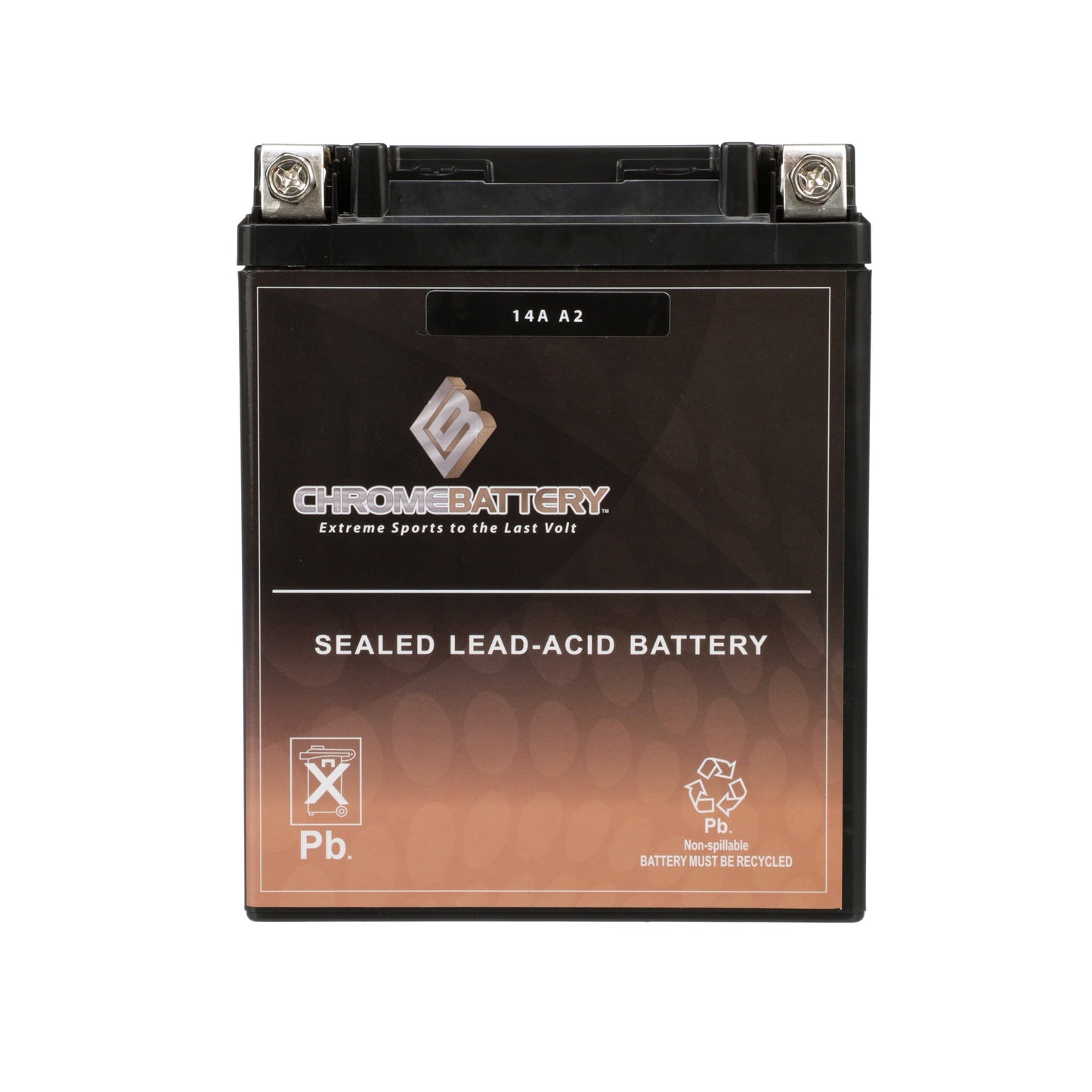 Classic Chrome Battery Yb14A-A2 High Performance - Maintenance Free - Agm Motorcycle Battery