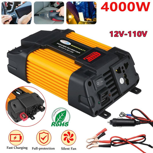 Classic Converter Generator, ,DFITO 4000W Power Inverter DC 12V to 110V AC Car Charger Converter Ports Car Adapter