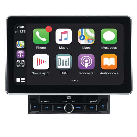 Versatile Dual Electronics XDCPA11BT 10.1 Inch, Car Stereo Head Unit, Double DIN Certified Apple CarPlay Android Auto with Bluetooth