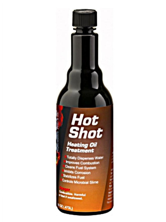 Versatile E-Zoil H15-16 16 oz. bottle of OF H.O.T. SHOT (Hot Shot) heating oil treatment.