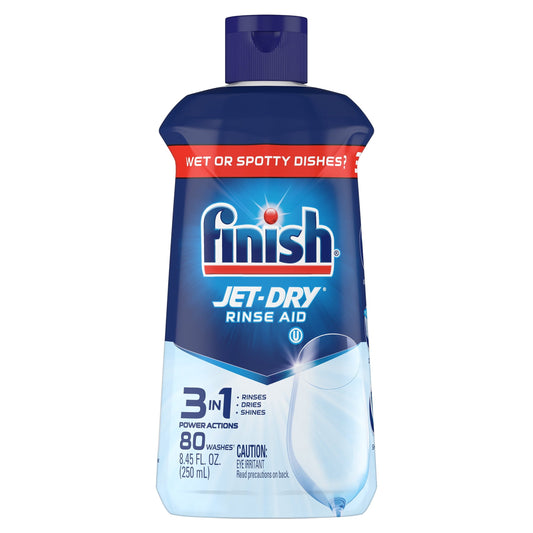 Classic Finish Jet-Dry Rinse Aid, 8.45oz, Dishwasher Rinse Agent & Drying Agent