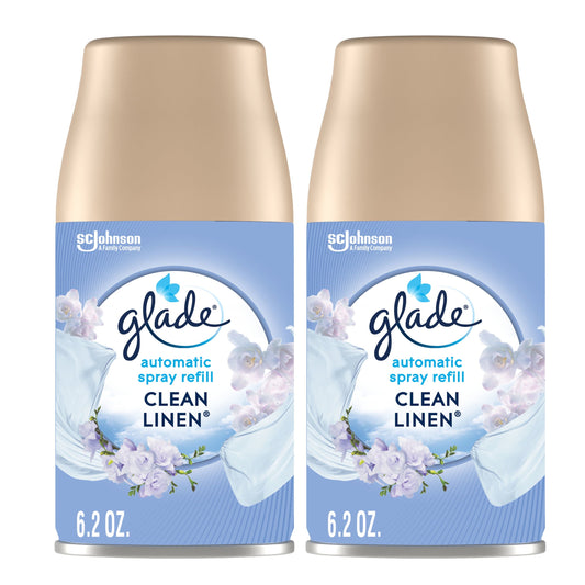 Versatile Glade Automatic Air Freshener Refill Spray Value Pack, Clean Linen, 2 Count