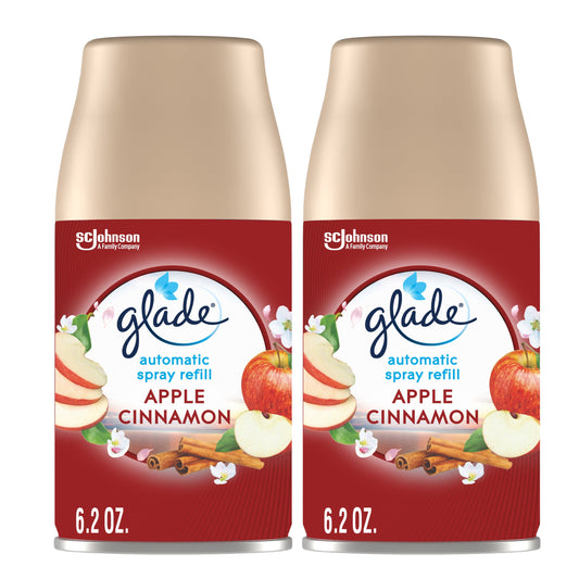 Versatile Glade Automatic Spray Refill 2 CT, Apple Cinnamon, 12.4 OZ. Total, Air Freshener