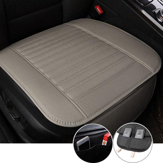 Versatile Gustave Universal Car Seat Cover, Car Front Seat Cushion Breathable PU Leather Pad Mat Non Slip Bottom for Auto Supplies Office Chair with Storage Pouch "Gray"