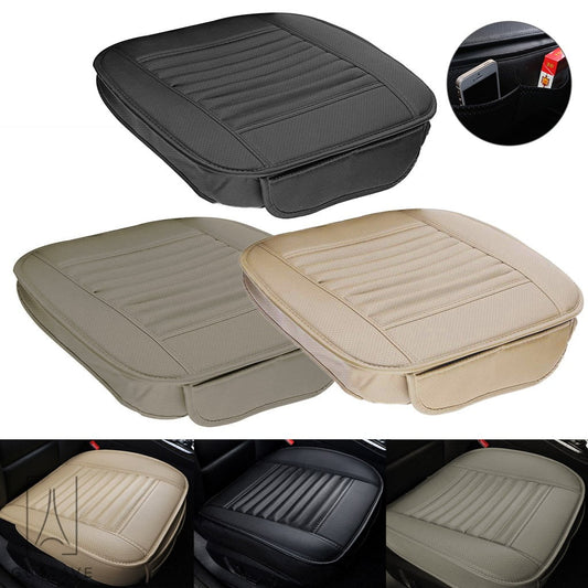 Versatile Gustave Universal Car Seat Cushion, Breathable Car Front Seat Pad with PU Leather Bamboo Charcoal Car Seat Protector for Auto Supplies Office Chair "Black"