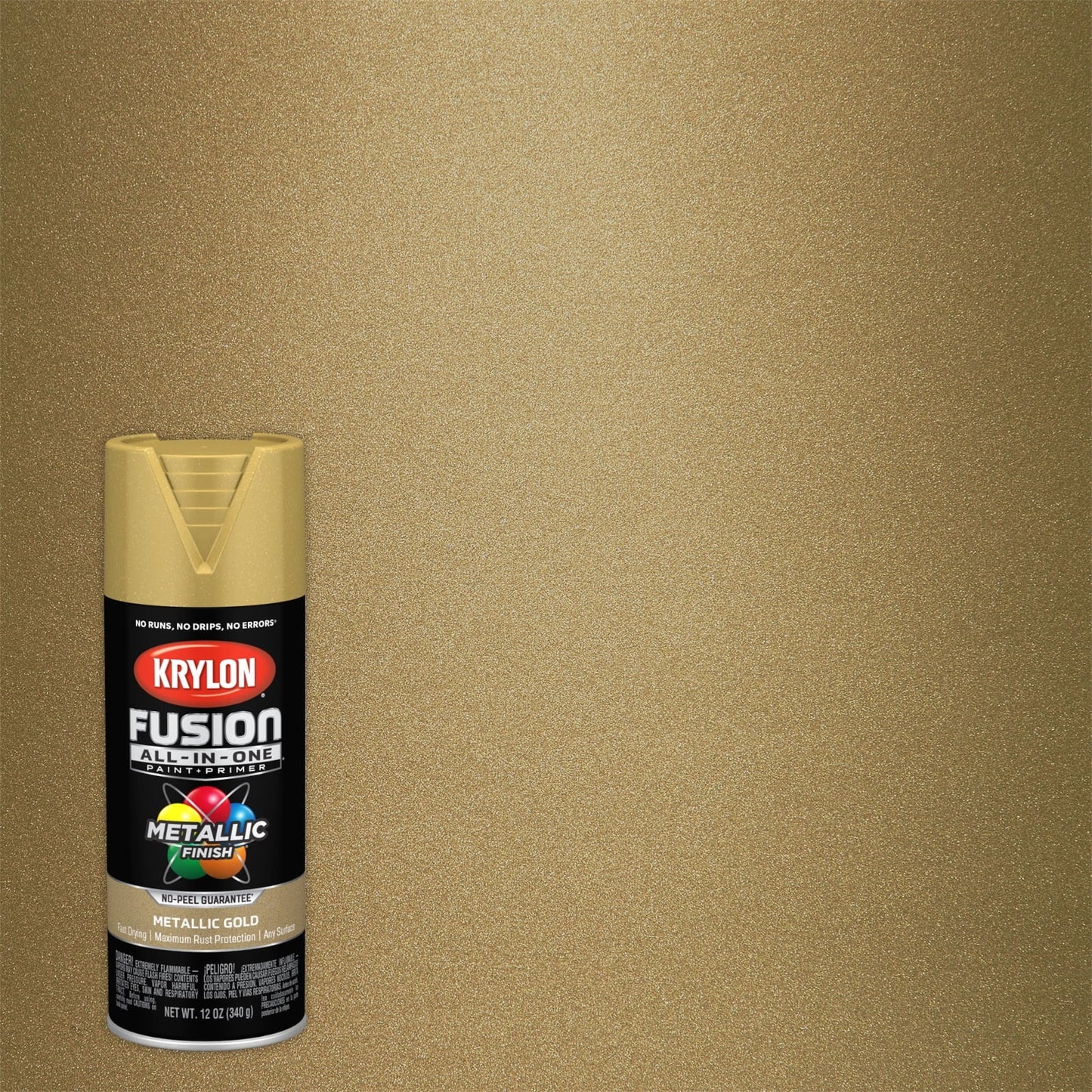 Versatile Krylon K02770007 Krylon Fusion All-In-One Metallic Gold Metallic 12 oz Spray Paint, Multi-Surface, (1 Piece, 1 Pack)