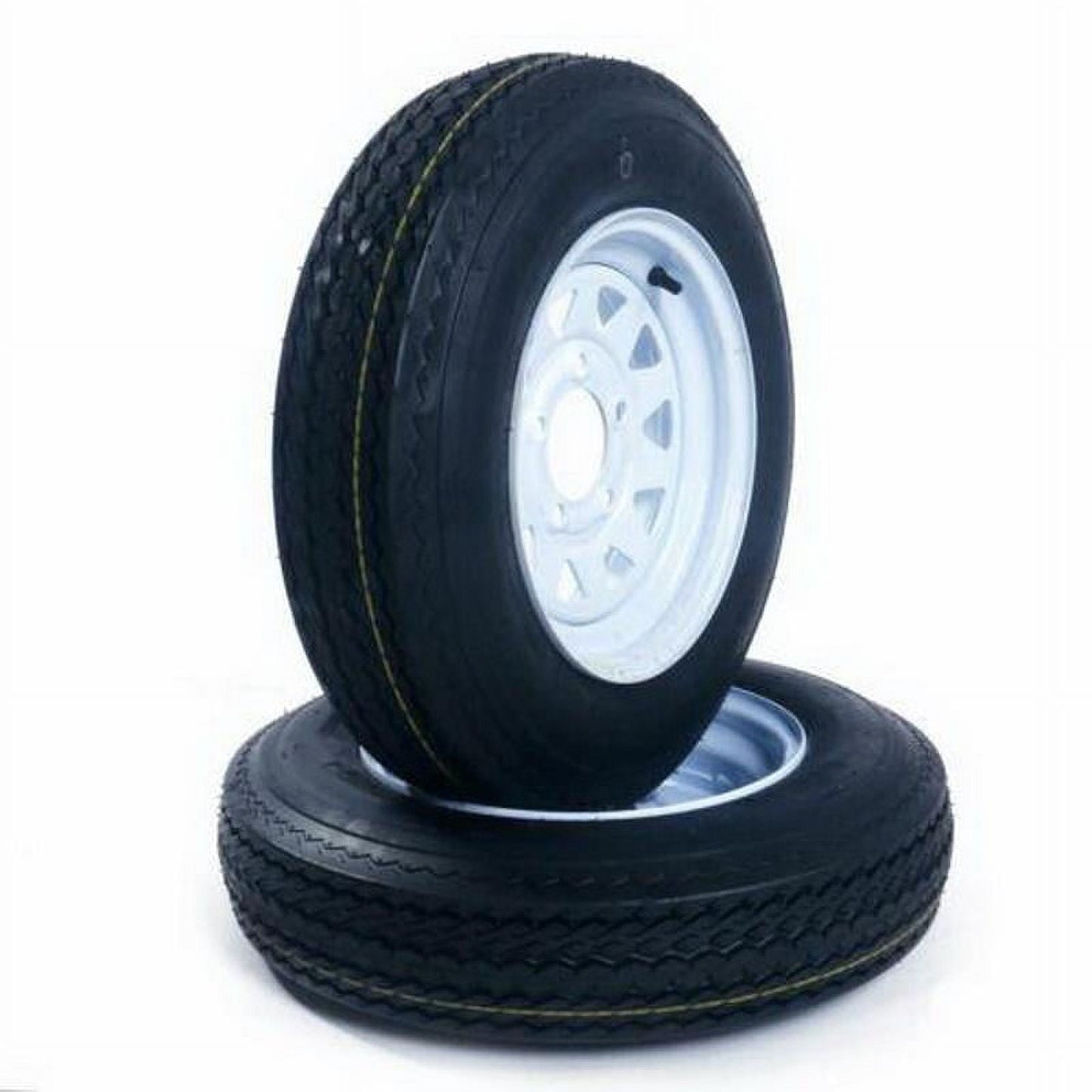 Versatile Ktaxon Set of 2 5.30-12 LRC Bias Trailer Tires, 12" 5 Lug White STP Wheels 5.30x12