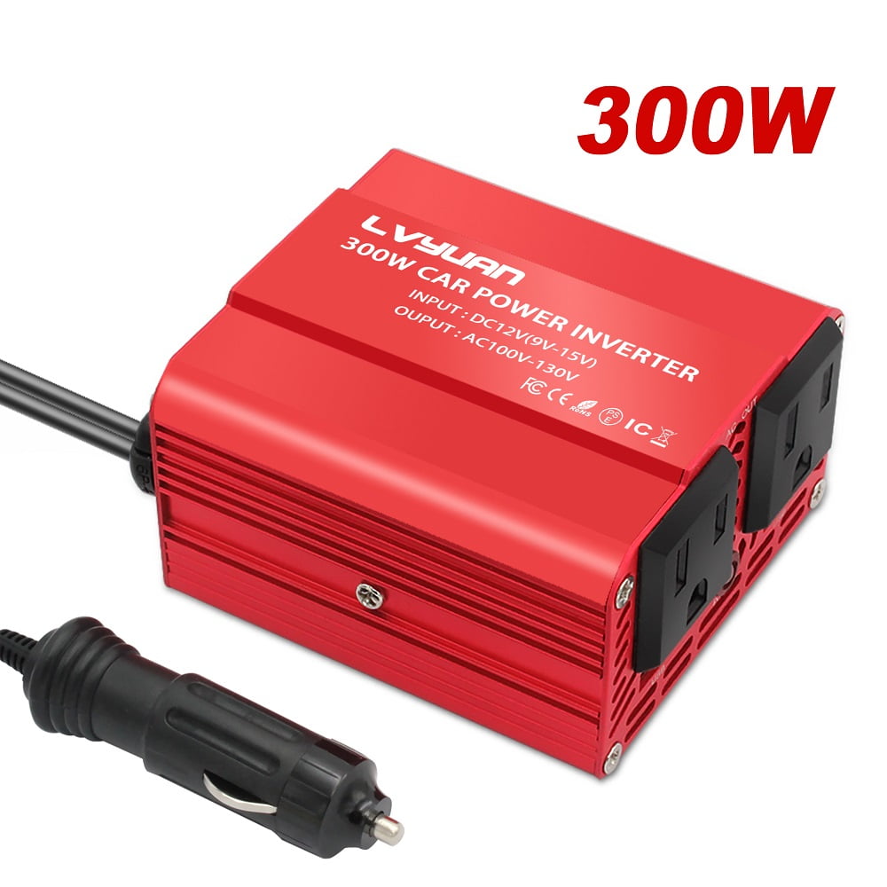 Classic LVYUAN 300 Watts Power Inverter Converter Adapter DC 12V to AC 110V Car Charger 2USB