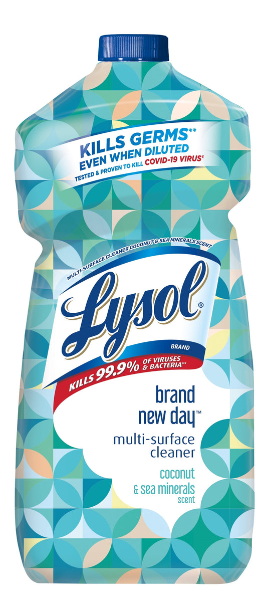 Classic Lysol Multi-Surface Cleaner, Sanitizing and Disinfecting Pour, to Clean and Deodorize, Coconut & Sea Minerals, 48 Fl Oz