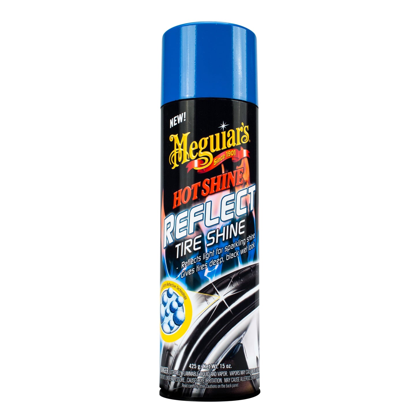 Classic Meguiar's Hot Shine Reflect Tire Shine, G18715, 15 Oz, Aerosol