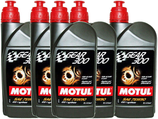 Versatile Motul Gear 300 75W-90 Syn Transmission Fluid Oil - 5 pack. (5 Liters) 105777