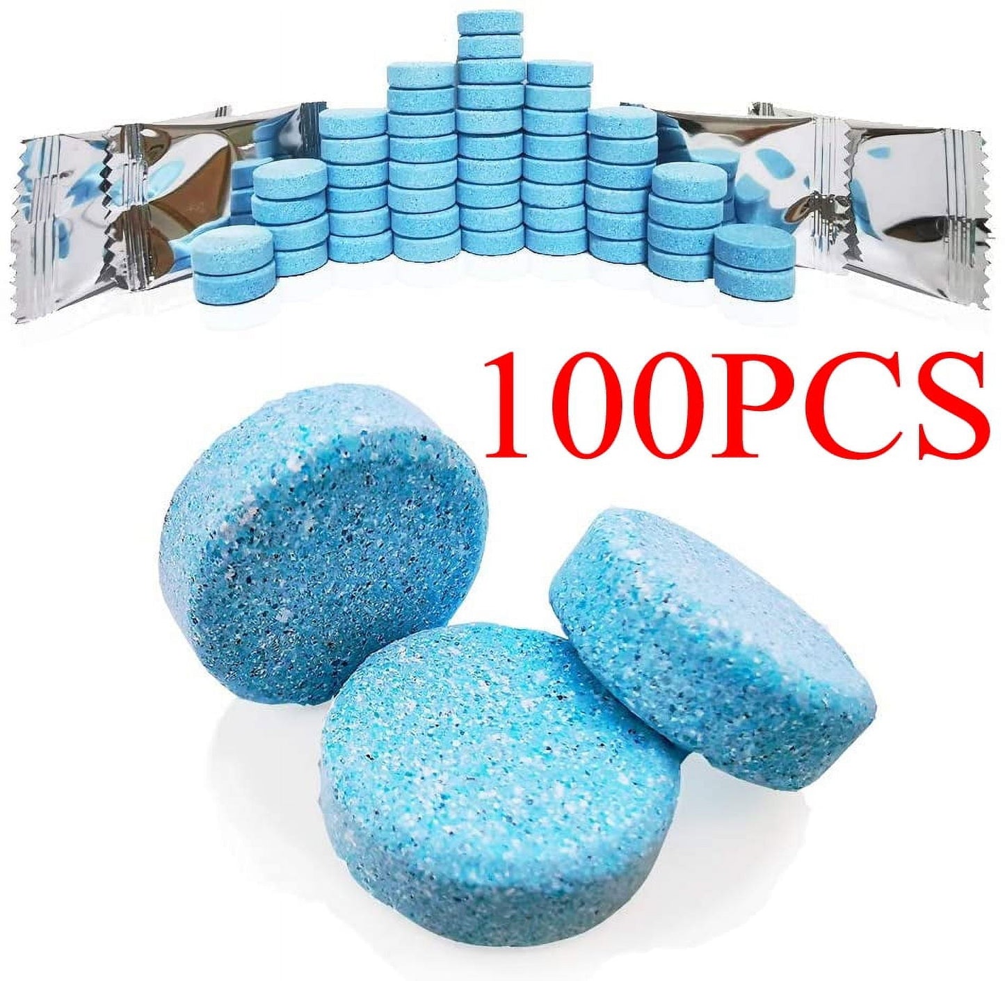 Classic OBOSOE 100Pcs Windshield Washer Fluid Tablets,Wiper Fluid Concentrate,Washer Cleaning Tool for Car Kitchen Window, 1 Piece Makes 1.05 Gallons,100 Pcs Makes 105 Gallons(Winter: Use With Antifreeze)