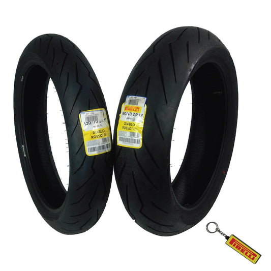 Versatile Pirelli Diablo Rosso III 120/70ZR17 160/60ZR17 Front & Rear Motorcycle Tire Set 120/70-17 160/60-17