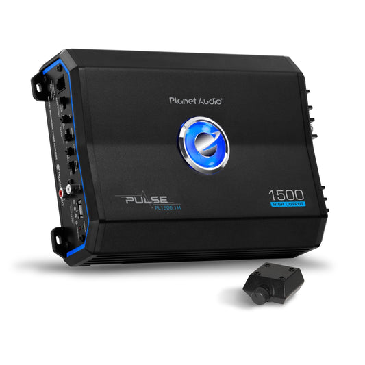 Classic Planet Audio PL1500.1M Pulse Series Car Audio Amplifier - 1500 High Output, Monoblock, 2/8 Ohm, High/Low Level Inputs, Low Pass Crossover, Hook up to Stereo and Subwoofer