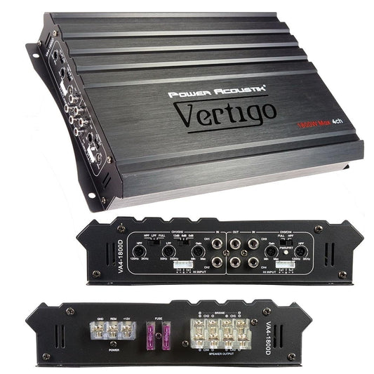 Versatile Power Acoustik Vertigo Series 1,800-Watt Max 4-Channel Class D Amp