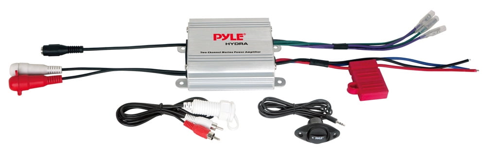 Versatile Pyle PLMRMP1A Waterproof 400 W 2 Channel Marine Power Audio Amplifier for Boats