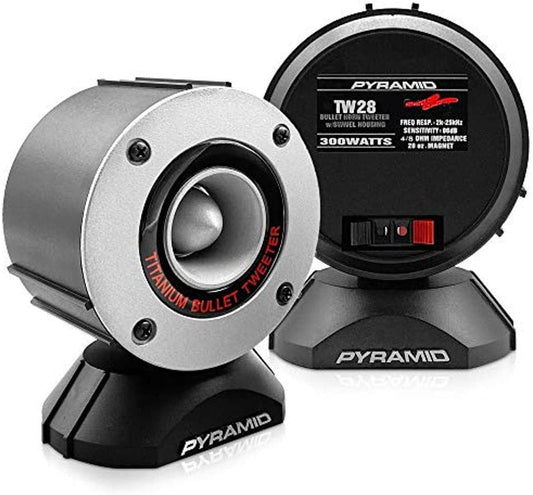 Classic Pyramid 3.75" 300W LOUD Car Audio Aluminum Bullet Horn Tweeters, Pair | TW28